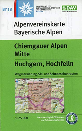 Chiemgauer Alpen Mitte, Hochgern, Hochfelln: Topographische Karte 1:25.000 mit Wegmarkierung, Ski- und Schneeschuhrouten (Alpenvereinskarten)