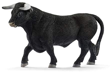 SCHLEICH Farm World | Schwarzer Stier 13875 Bauernhof Spielfigur | detailgetreue Tierfiguren | tolles Geschenk für Jungen und Mädchen | Bauernhof Spielzeug ab 3 Jahre | 14 x 5 x 9 cm