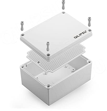 Junction Box with Mounting Plate ABS Plastic DIY Electrical Project Case IP67 Waterproof Dustproof Enclosure Grey 200x150x100mm(7.9x5.9x3.9)