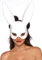 Ulalaza Frauen Hasenmaske Kostüm Schwarzes Kaninchen Halbmaske für Halloween Ostern Maskerade Zubehör