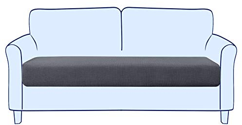subrtex Sofa Sitzkissenbezug Stretch Sitzkissenschutz Elastischer Kissenbezüge Husse überzug Bezug für Sofa Sitzkissen (2 Sitzer, Grau)