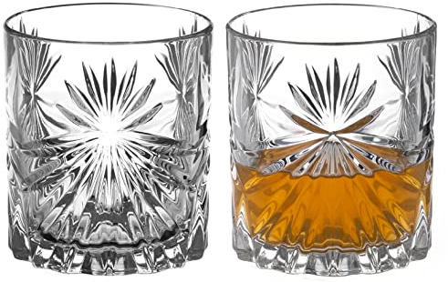 Coppia di bicchieri da whisky in cristallo diamante, collezione Riviera, confezione regalo