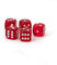 XL Würfel (20mm) in rot transparent/weiße Punkte - Made in Germany - WeLoveBeads - 5 Stück