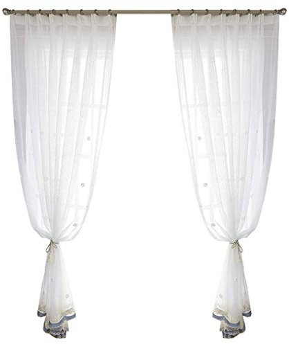 WYRKYP Zanzariere per Finestre in Stile Semplice e Moderno Bianco Trasparente per Finestre Tende Divisorie per Balconi (Dimensioni: Larghezza 200 Altezza 270 Cm)