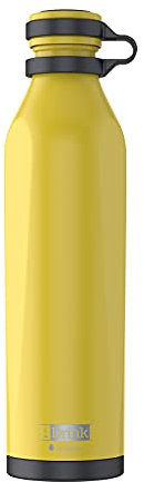 IDRINK® - b-evo Bottiglia termica rivoluzionaria, 3 pareti, bottiglia in acciaio inossidabile con doppio tappo, 500 ML (GIALLO MICHELANGELO)