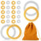 25 Stück Massageringe für Finger Handgelenk Massagering Set Stachelige Sensorische Finger Massagering für Kinder Erwachsene Büroangestellte zur Reduzierung von Stressangst(Gold Silber)