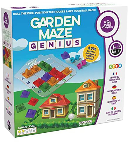 The Happy Puzzle Company Garden Maze Genius Brettspiel – Tausende von Rätseln und immer eine Lösung – Kinderspiele für verbessertes räumliches Bewusstsein und visuelle Wahrnehmung – Alter 5 bis 10