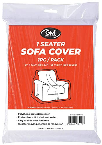 Polythene Plastic Sofa Chair Cover - Armchair Cover - Protective Dust Sheet for Storage - Furniture Protector for Moving, DIY and Decorating