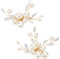 FINGERINSPIRE 2 Stück Schuhclips mit simulierten Kristallperlen(53x57mm Weiß) DIY Braut Blumen Schuhschnalle Strass Metall Schuhdekoration Zubehör für Hochzeit Party Geldbörse Gürtel Hardware DIY