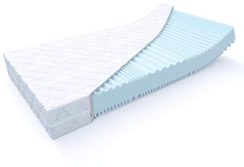MSS e.K. Wendematratze Aqua Deluxe H5/H6 | RG40 | Höhe ca. 21 cm (Kernhöhe 19 cm) | 200 cm x 90 cm | 2 Liegehärten sehr hart/extrem hart | 7 Liegezonen | Komfortschaum | hochwertiger Microfaserbezug