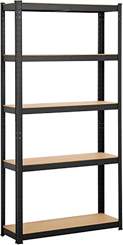 Yaheetech Estanterias Almacenaje Metalica Estanteria de Almacenamiento Garaje Trastero Marco Metal 180x90x30cm Capacidad 175 KG Negro
