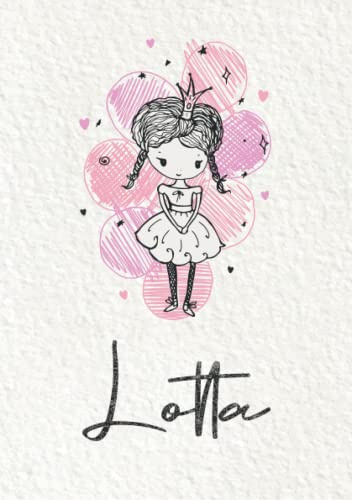 Lotta: Notizbuch A5 | Personalisierter vorname Lotta | Geburtstagsgeschenk für Frau, Mutter, Schwester, Tochter | Design: Kleine Prinzessin | 120 Seiten liniert, Kleinformat A5 (14,8 x 21 cm)