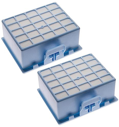 vhbw 2x Staubsaugerfilter kompatibel mit Bosch BGL2UB132/11, BGLS2FRESH, BGS1112/02, BGS1112/01, BGS11700/01 Staubsauger - HEPA-Filter Blau Weiß