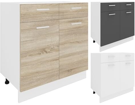 VCM Küchenschrank | Maße ca. H. 82 x B. 80 x. T. 46 cm | Unterschrank mit Schublade | Küchenmöbel – Esilo