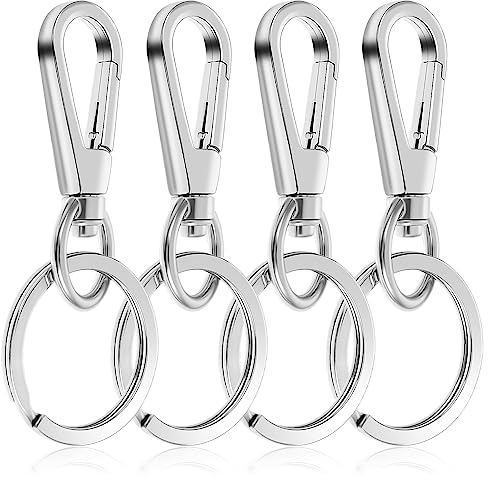 Molain Métal Mousqueton Clip Porte clés, 4 Pièces Heavy Duty Porte clés De Voiture Organisateur Porte clés À Dégagement Rapide pour Hommes Femmes (C)