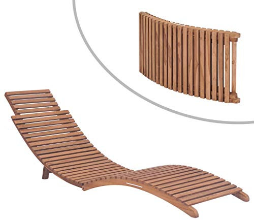 ZQQLVOO Sonnenliege Klappbar Massivholz Teak Liege Garten Freizeitliege Outdoor Gartenliege Poolliege Geeignet für Garten, Terrasse, Hinterhof, Poolside