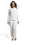 LAVENZO Roberto Garino - Pigiama da Donna Invernale in Pile Caldo a Maniche Lunghe - Pigiamone Felpato Due Pezzi Elegante - Idea Regalo Ragazza (XS, Panna LV5006+505)