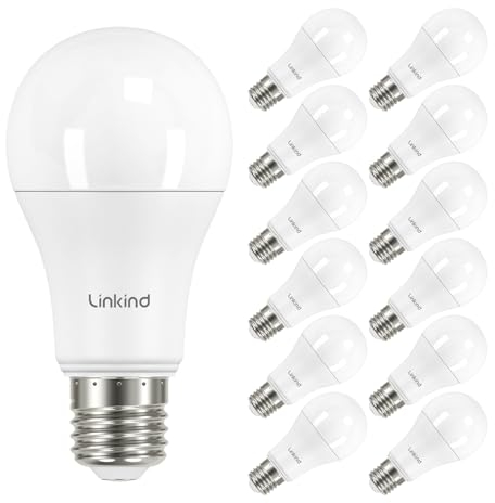 Linkind LED E27 Birne 1560LM Extra-hell, 100W Lampe entspricht, 5000K Tageslicht A60 Edison Glühbirne 13,5W mit 220° Abstrahlwinkel E27 Energiesparlampe, nicht Dimmbar, 12 Stück