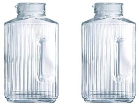 Luminarc Quadro Jarra Vidrio, capacidad 2L, diámetro 145 mm, Transparente (Paquete de 2)