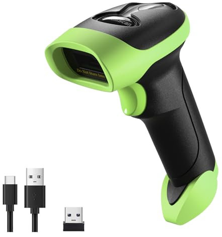 NetumScan USB Wireless Bluetooth Barcode Scanner 1D 2D QR Handheld Barcode Reader Compatible with Computer for Pos System, Supermarket, Warehouse, Retail Store NSL8BL Pro