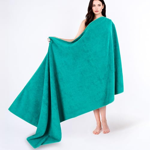 Cotton Paradise 100% Cotton Oversized Bath Sheet 40 x 80 Inches Extra Large Turkish Bath Towels for Bathroom, Turquoise Bath Towel