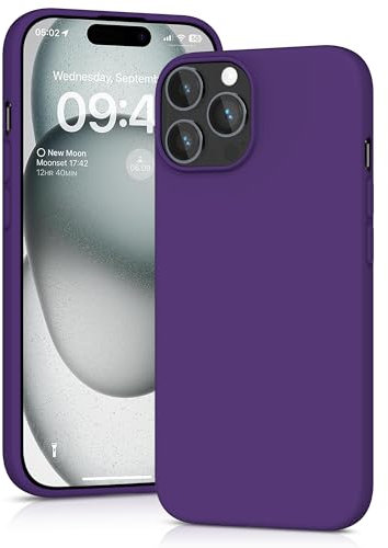 YATWIN Silicone Case for iPhone 15 Pro, Soft-Touch, Shockproof, DustProof, Antiskid Full Body Armour Phone Cover for Apple iPhone 15 Pro - Purple
