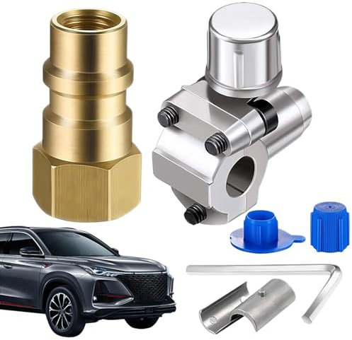 Car Air Conditioner Refill Kit Tank Adapter R134A | Drilling Style Dispenser Conversion R12 to R134A - Automatic Coolant Refill, AC Tools, Adaptors