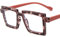 GddOGUK Fake Brille Anti-Blaulicht-Brillenfassungen, Titan-Brillenfassungen, extra große quadratische Brillenfassungen, kreative Streifen, optische Brillen Angenehm zu tragen