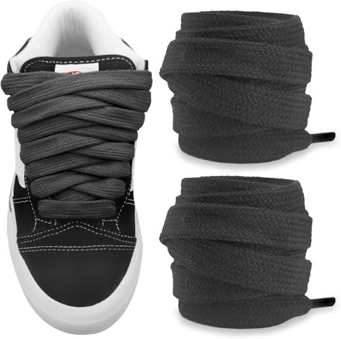 NDTEZUGT Fat Laces Breite Schnürsenkel für Vans Knu Skool Skate Schuhe, 5/8(15mm) Dicke Flach Schnürsenkel Chunky Laces