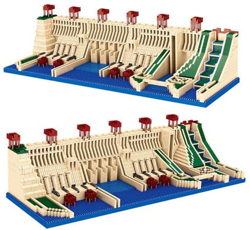 highdar DREI Schluchten Staudamm Bausteine Bausatz, 4050 Klemmbausteine Gebäude Spielzeug, Micro Bricks Modular Landmark Architekture Modellbausatz, Konstruktionsspielzeug für Kinder und Erwachsene