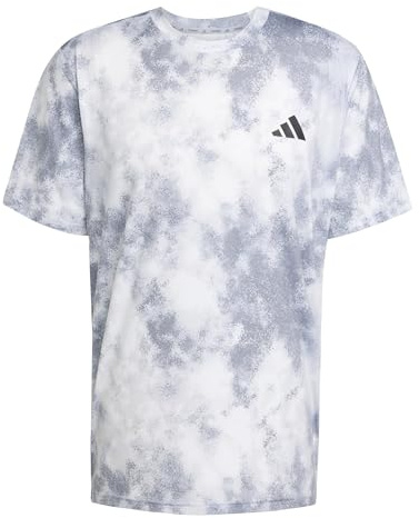 adidas Men's Train Essentials Seasonal All Over Print TEE, Halo Silver, XXL