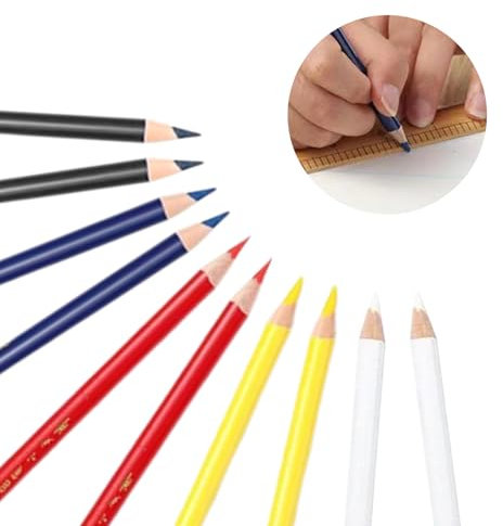 10 Stück Trickmarker Nähen,Stoffkreide,Schneiderkreidestift,Nähen Stoffe Stoffkreid,Praktische Schneiderkreide Stift,Schneidern,Zum Markieren Von,Diversen Stoffen Ledern (5 Farben)