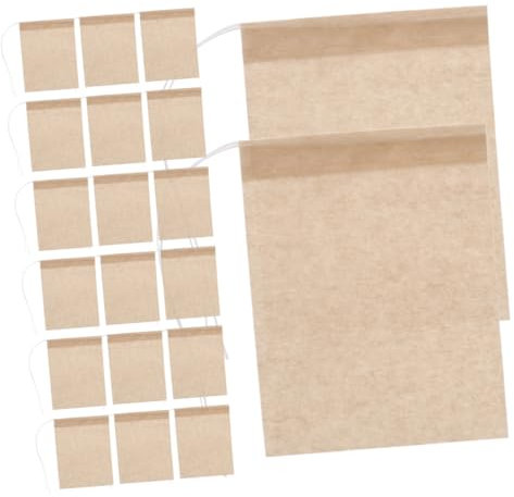 SHOWERORO 100Pcs Disposable Drawstring Tea Infuser Bags Light Brown Paper Tea Filter Bags for Loose Leaf Tea Tea Filter Bags with Drawstring for Easy Use