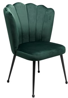 Stuhl >Quinn< 2er-Set ? Moderner Stuhl in Dunkelgrün mit schwarzem Metallgestell, Elegantes Design für Esszimmer, Büro oder Küche, max. 130 kg belastbar, inklusive Montageanleitung.