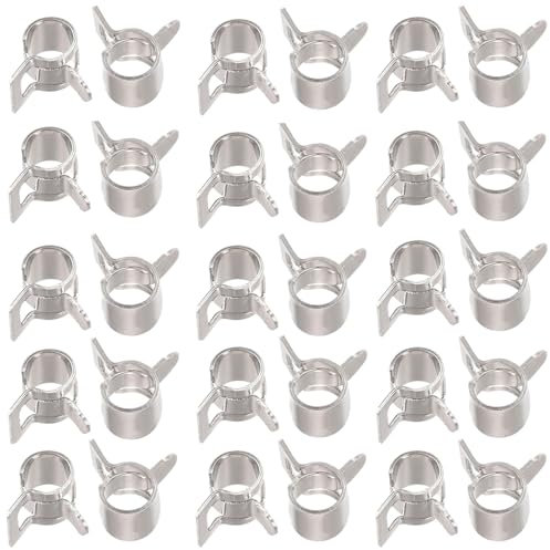 Raheem 30 PCS 4mm Hose Clips Fuel Line Pipe Clips Spring Pipe Clips Silicone Vacuum Pipe Clips Low Pressure Air Pipe Clips Pipe Clamps