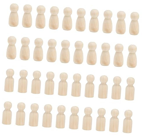 TOYANDONA 40stücke Naturholzfiguren Diy Malerei Spielzeug Dekoration Für Junge Mädchen Bastelprojekte Khaki
