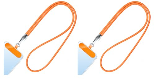 drburpily 2 stück Telefon Lanyard Für Handys Volle Lanyard Strap Für iPhones Handys Telefon Für 2 Teile/Satz Crossbody Handy, Orange