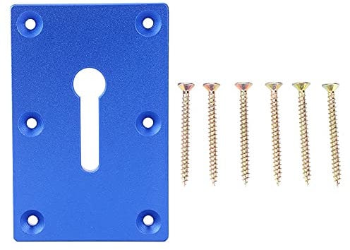 Baxnore 120 × 80 mm Pliers Mounted Plate, Anodized 6061 Aluminum Alloy for Locking Pliers, 6 Screw Woodworking Table Fixture, 7 mm Thick with 4 mm Holes, Workbench Router Table (Blue)