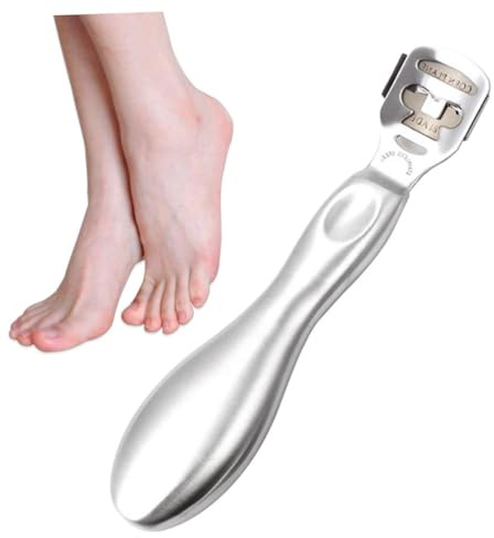 Fußnagelhautrasierer Edelstahl 16,5x3x1,7cm für Frauen und Mädchen | Hohlfräser Fußpflege, Silbernes Werkzeug für Hornhautentfernung, 1stück