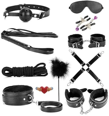 WreGmgg Schwarzes Leder 10 StüCk Set Yoga FüR AnfäNger, Morbido Komfort Sport Extreme Set Yoga ZubehöR, Set Krafttraining, Geschenk Pro Paar
