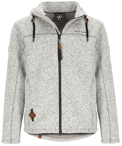 Dry Fashion Herren Wollfleece-Jacke Helgoland - Jacke Anthrazit, Größe L | Windabweisend & weich, Sportive Passform, Verstellbare Kapuze, Reißverschlusstaschen & Innentasche