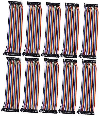 Gatuida 10pcs Line Ribbon Wire Female to Female Cable Breadboard Prototyping Solder Circuits Wire Replacement for Bread Board Electronic