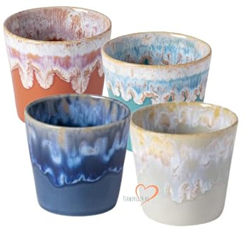 Costa Nova - Geschirr - Lungo Tasse - Grespresso diverse Farben - Keramik - 4er Set - H 7,5 cm