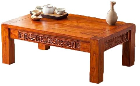 YBNKKUXKN Möbel Couchtisch Antiker Couchtisch aus Holz, multifunktionaler, bodenstehender niedriger Tisch, geeignet for Wohnzimmer, Schlafzimmer, Arbeitszimmer, Büro(Pear,90cm)