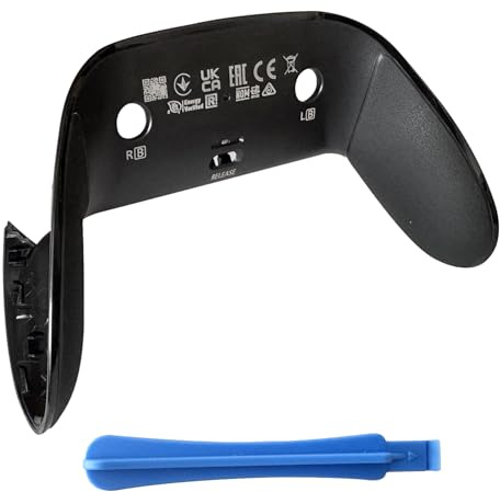Rückabdeckung für PS5 DualSense Edge Controller reparieren, Ersatzgehäuse mit weicher Gummigriffauflage, CD Steckdesign zur Behebung von Abblättern und Vergilbung, Schwarz, 1 pcs Player CD-Player