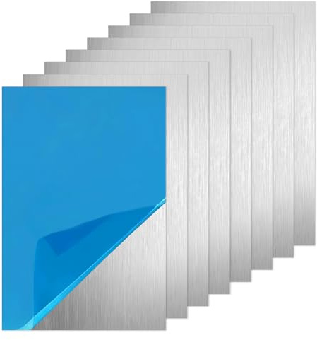 8 Stück 0.5mm Alublech, 30x20cm Aluminium Platte Aluplatte mit Schutzfolie Alu Blech für Modellbau DIY Handwerk Industrie Wärmebehandelbar Messebau
