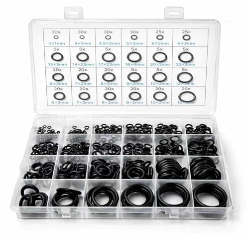 400 Rubber O Rings Set, Ø 4-30 mm Universal O-Ring Gaskets Seal Kit | Nitrile Rubber Washers Assorted for Plumbing, Tap Washers, Automotive, Jet/Pressure Washers, Garden Tap Kit