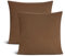 leevitex Jersey Kissenbezug 80 x 80 cm | 2er Set | 100% Baumwolle | Öko Tex | 170 g/m² | Schokobraun/Dunkelbraun