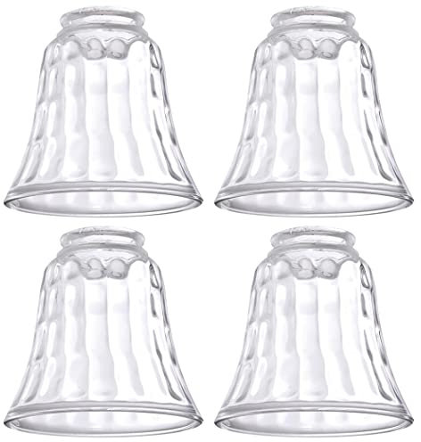 Deckenventilator-Lichtabdeckungen, Deckenventilatorkugeln, Ersatzglas, Leuchtmittel, Dysmio-Beleuchtung, Ersatzschirmhöhe: 12.1 cm, Tiefe: 12.1 cm, Breite: 12.4 cm, Einbaugröße 5.7 cm, 4 Stück