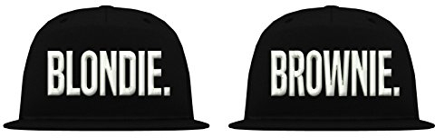 TRVPPY 5 Panel Snapback Partner Pärchen Caps im Set Modell Blondie und Brownie/mit hochwertigem Stick/Verstellbarer Verschluss